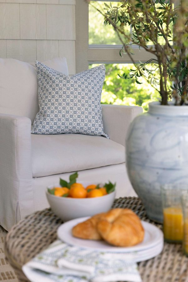 Dainty Lattice Pillow in Dusty Blue Online Sale - Image 2