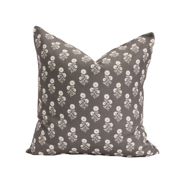 Julia Floral Pillow in Charcoal Discount