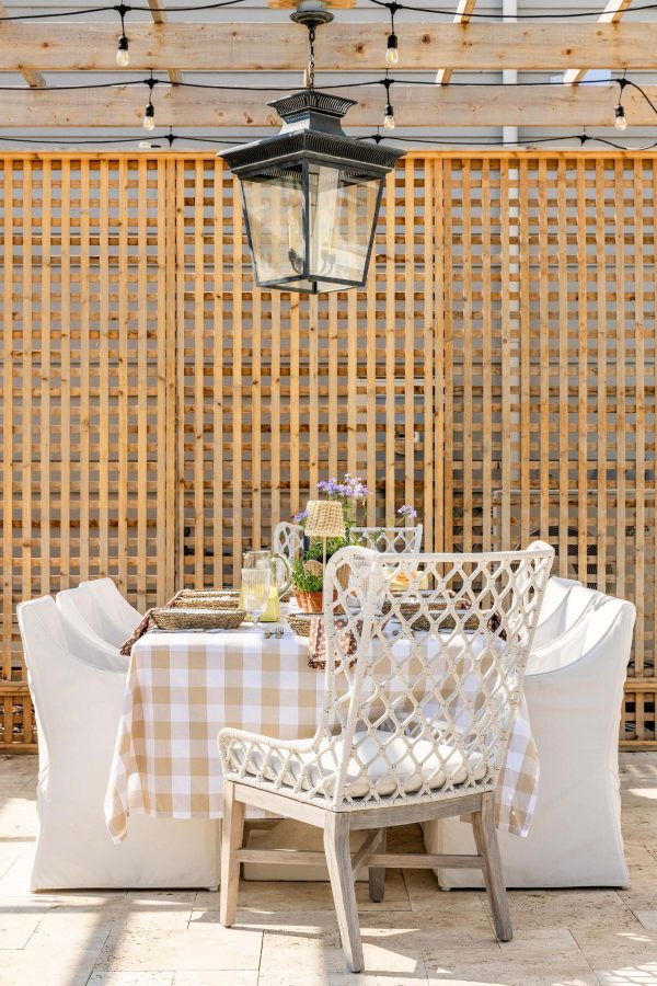 Gingham Check Tablecloth in Natural Hot on Sale - Image 4