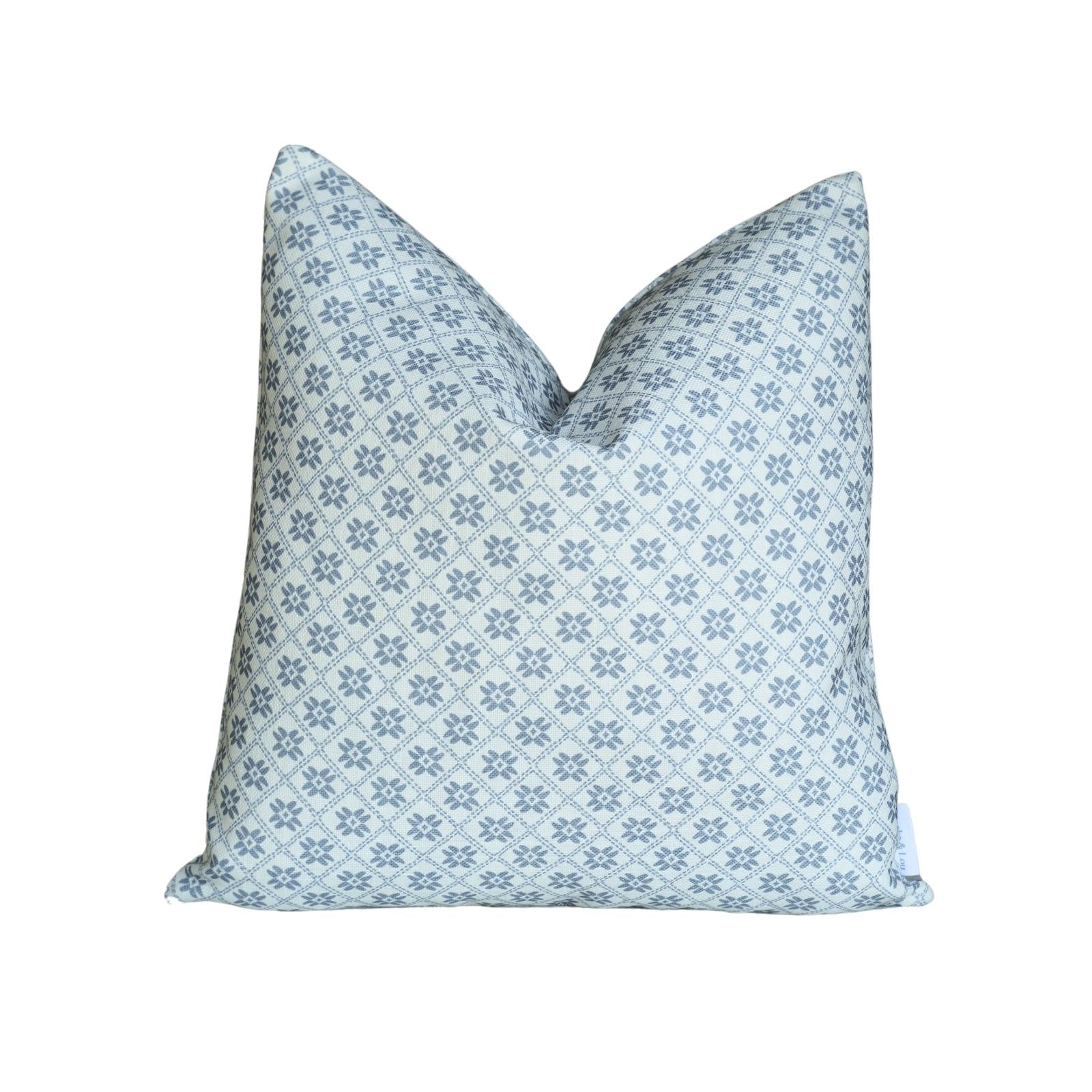 Dainty Lattice Pillow in Dusty Blue Online Sale