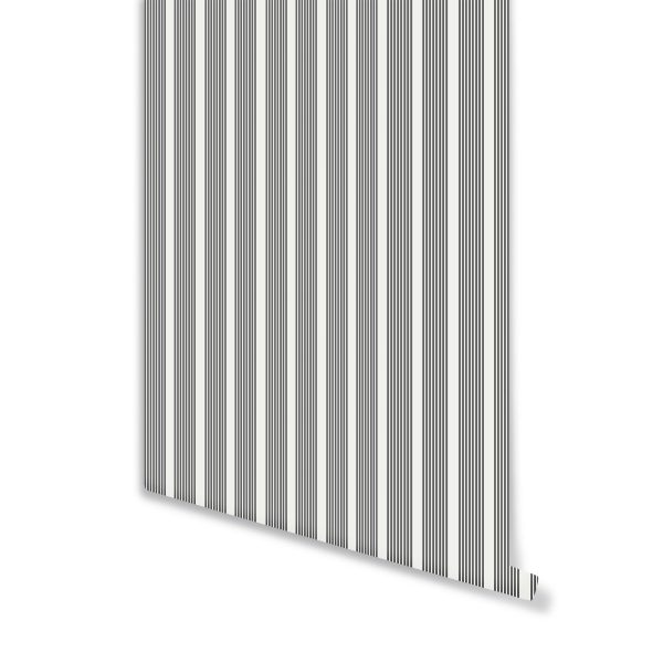 Oscar Stripe Wallpaper in Charcoal Online now