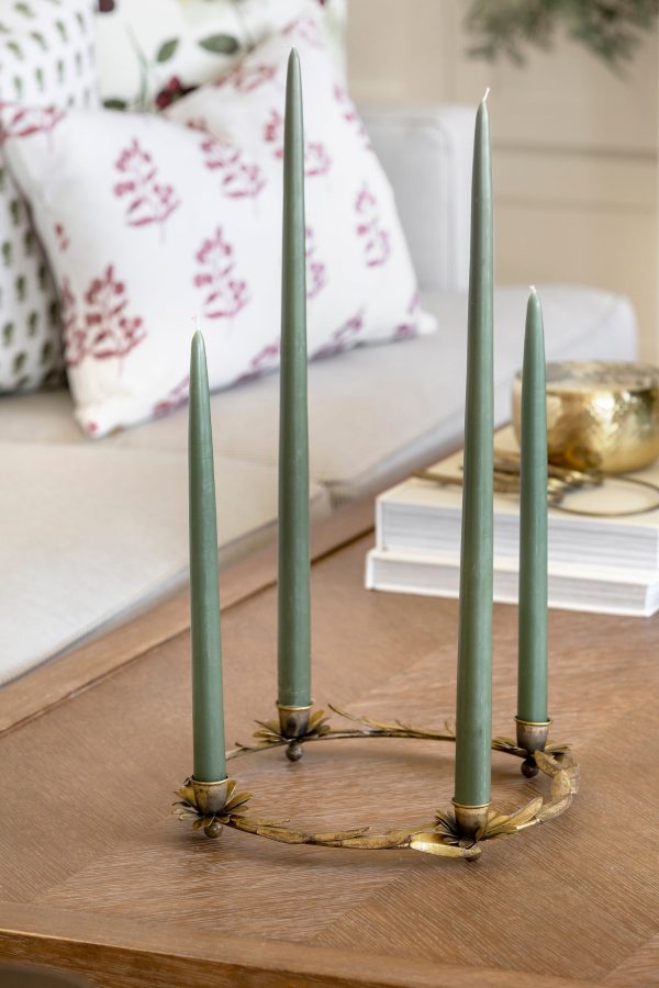 Taper Candle Set - Moss For Sale - Image 2