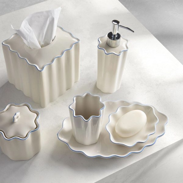 French Border Bathroom Tray in Light Blue Sale - Image 2
