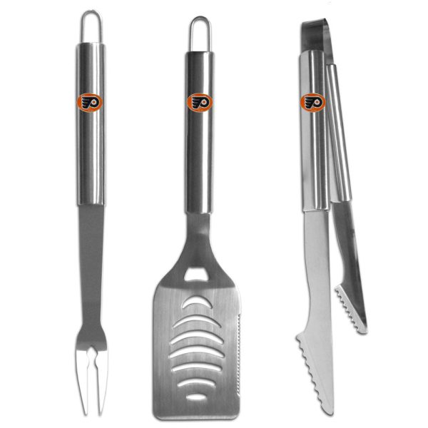 Philadelphia Flyers   3 pc Stainless Steel BBQ Set Online now
